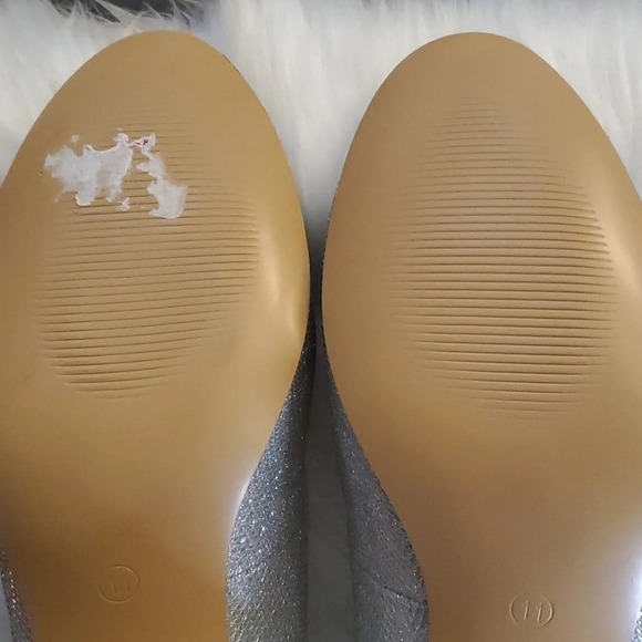 My Soft Womens Shimmery Silver Shoes with Block Heel - Picture 7 of 11